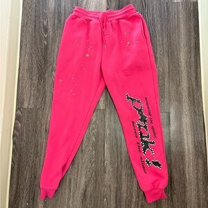 Sp5der pink Joggers with Graphic Print